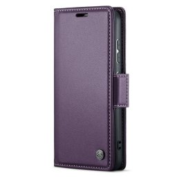 Кожен калъф страничен flip марка CASEME за Samsung Galaxy S24 – лилав