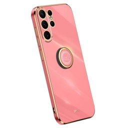 Силиконов гръб със стойка тип пръстен марка XINLI за Samsung Galaxy S24 Ultra - червен