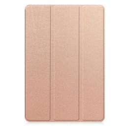 Кожен калъф със сгъващ се капак за Samsung Galaxy Tab S10 Lite / S10 FE / S9 FE / Tab S9 Smart - розово злато