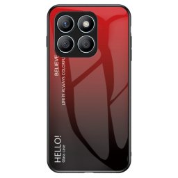Силиконов кейс със стъклен гръб за Honor X8b - червен градиент