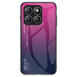 Силиконов кейс със стъклен гръб за Honor X8b - розов градиент