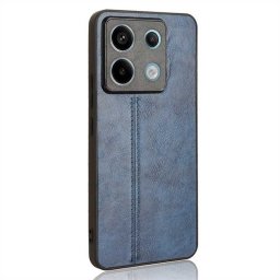 Силиконов гръб с покритие от кожа за Xiaomi Redmi Note 13 Pro 5G - тъмно син