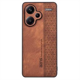 Силиконов гръб с покритие от кожа марка AZNS за Xiaomi Redmi Note 13 Pro+ 5G - кафяв