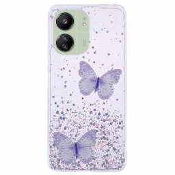 Силиконов гръб за Xiaomi Redmi 13C - лилави пеперуди