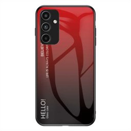 Силиконов кейс със стъклен гръб за Samsung Galaxy A15 4G/5G - червен градиент