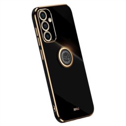 Силиконов гръб със стойка тип пръстен марка XINLI за Samsung Galaxy A15 4G/5G - черен
