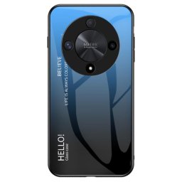 Силиконов кейс със стъклен гръб за Honor Magic6 Lite 5G - син градиент