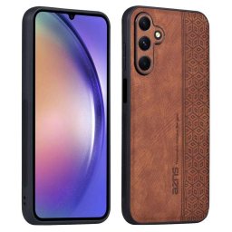Силиконов гръб с покритие от кожа марка AZNS за Samsung Galaxy A05s - кафяв