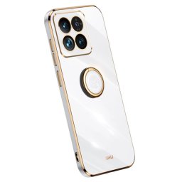 Силиконов гръб със стойка тип пръстен марка XINLI за Xiaomi 14 5G - бял