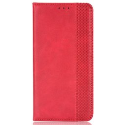 Кожен калъф тип портмоне с магнитна закопчалка за Honor Magic6 Pro 5G - червен