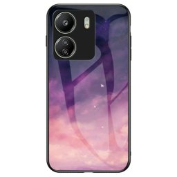 Силиконов кейс със стъклен гръб за Xiaomi Redmi 13C - лилаво небе