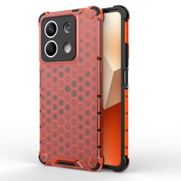 Хибриден гръб с ромбоидна шарка за Xiaomi Redmi Note 13 5G - червен