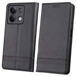 Кожен калъф страничен flip марка AZNS за Xiaomi Redmi Note 13 5G – черен