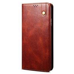 Кожен калъф тип портмоне с магнитна закопчалка за Honor X8b - кафяв