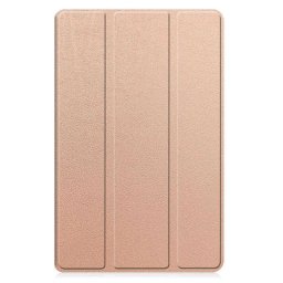 Кожен калъф със сгъващ се капак за Samsung Galaxy Tab A9+ - перлено розов