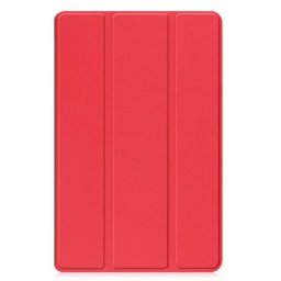 Кожен калъф със сгъващ се капак за Samsung Galaxy Tab A9+ - червен