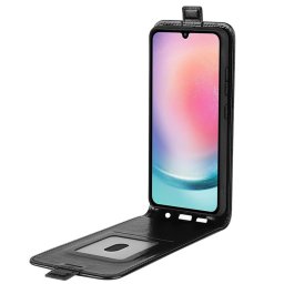 Кожен калъф flip за Samsung Galaxy A25 5G - черен