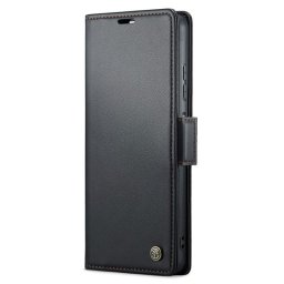 Кожен калъф страничен flip марка CASEME за Samsung Galaxy A05s – черен
