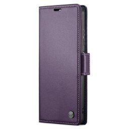Кожен калъф страничен flip марка CASEME за Samsung Galaxy A05s – лилав