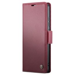 Кожен калъф страничен flip марка CASEME за Samsung Galaxy A05s – червен