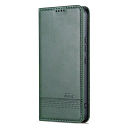 Кожен калъф страничен flip марка AZNS за Samsung Galaxy A05s – тъмно зелен