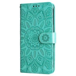 Кожен калъф тип портмоне с мандала за Honor Magic6 Lite 5G - зелен