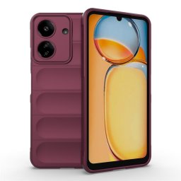 Подсилен силиконов гръб на ленти за Xiaomi Redmi 13C - винено червен