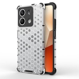 Хибриден гръб с ромбоидна шарка за Xiaomi Redmi Note 13 5G - бял