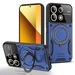 Силиконов гръб със стойка тип пръстен за Xiaomi Redmi Note 13 5G - син