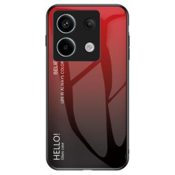 Силиконов кейс със стъклен гръб за Xiaomi Redmi Note 13 Pro 5G - червен градиент