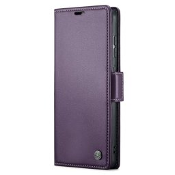 Кожен калъф страничен flip марка CASEME за Samsung Galaxy A35 5G – лилав