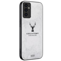 Силиконов гръб с покритие от кожа марка DEER за Samsung Galaxy A35 5G - сив