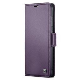 Кожен калъф страничен flip марка CASEME за Samsung Galaxy A55 5G – лилав