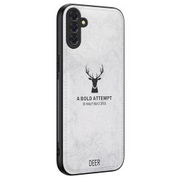 Силиконов гръб с покритие от кожа марка DEER за Samsung Galaxy A55 5G - сив
