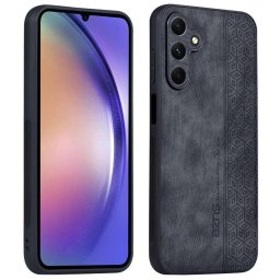 Силиконов гръб с покритие от кожа марка AZNS за Samsung Galaxy A55 5G - черен