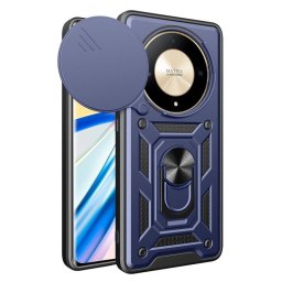 Хибриден гръб със стойка и слайдер за камера за Honor Magic6 Lite 5G - тъмно син