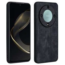 Силиконов гръб с покритие от кожа марка AZNS за Honor Magic6 Lite 5G - черен