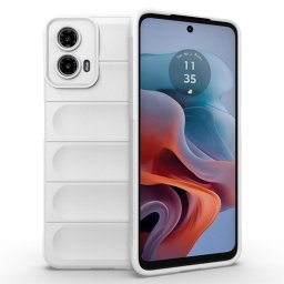 Подсилен силиконов гръб на ленти за Motorola Moto G34 5G - бял