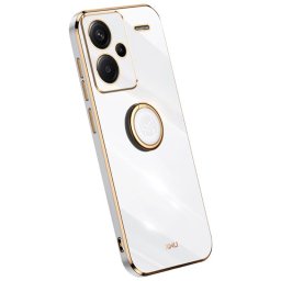 Силиконов гръб със стойка тип пръстен марка XINLI за Xiaomi Redmi Note 13 Pro+ 5G - бял