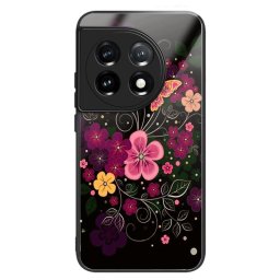 Силиконов кейс със стъклен гръб за OnePlus 12R - с цветя