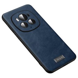 Силиконов гръб с покритие от кожа марка SULADA за Honor Magic6 Pro 5G - син