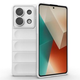 Подсилен силиконов гръб на ленти за Xiaomi Redmi Note 13 5G - бял