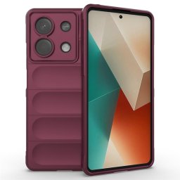 Подсилен силиконов гръб на ленти за Xiaomi Redmi Note 13 5G - винено червен