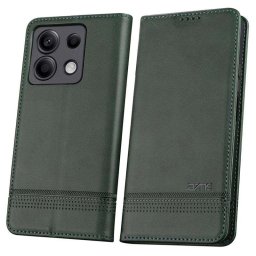 Кожен калъф страничен flip марка AZNS за Xiaomi Redmi Note 13 5G – зелен