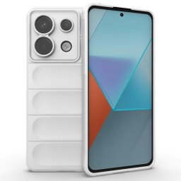 Подсилен силиконов гръб на ленти за Xiaomi Redmi Note 13 Pro 5G - бял