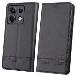 Кожен калъф страничен flip марка AZNS за Xiaomi Redmi Note 13 Pro 5G – черен