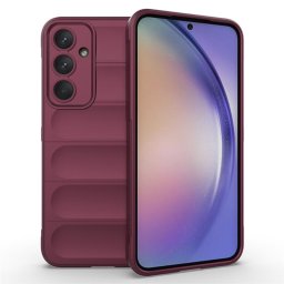 Подсилен силиконов гръб на ленти за Samsung Galaxy A55 5G - винено червен