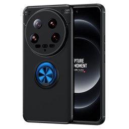 Силиконов гръб със стойка тип пръстен за Xiaomi 14 Ultra - син