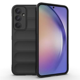 Подсилен силиконов гръб на ленти за Samsung Galaxy A55 5G - черен