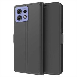 Тънък калъф страничен flip за Motorola Edge 50 Pro – черен